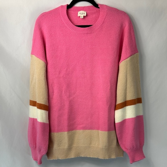 1.4.3. Story by Line Up Pink Crew Neck Long Sleeve Sweater - Picture 1 of 6